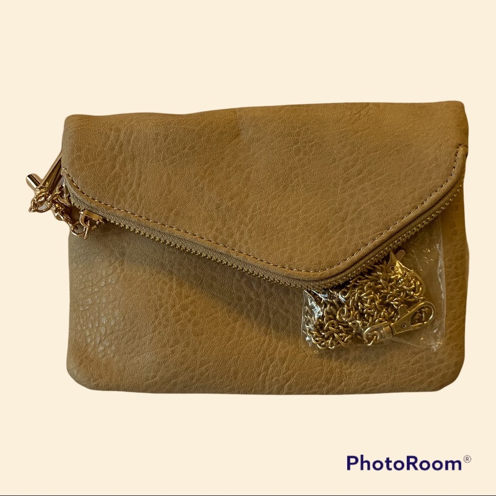 NEW tan crossbody clutch purse small